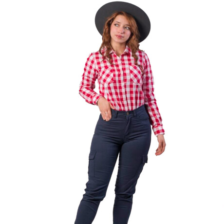 Camisa dama cuadrille rojo grande