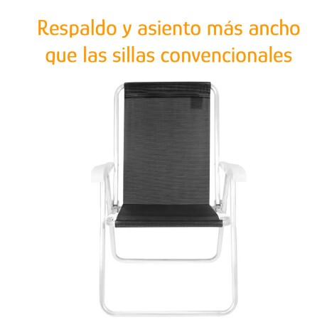Reposera Silla Alta Plegable en Aluminio Conforto Sannet Mor Negro