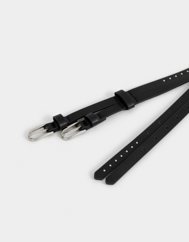 Cinturones y Fajas Cinturón Doble Tachas - Negro