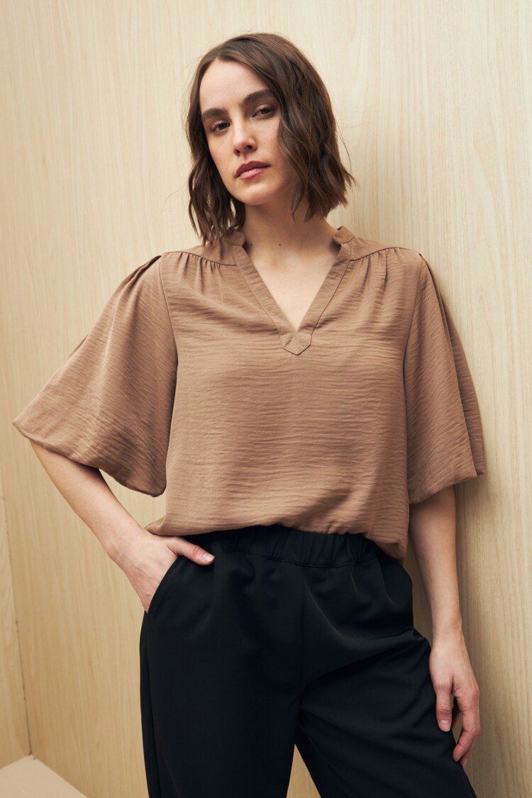 BLUSA PETALO Marron