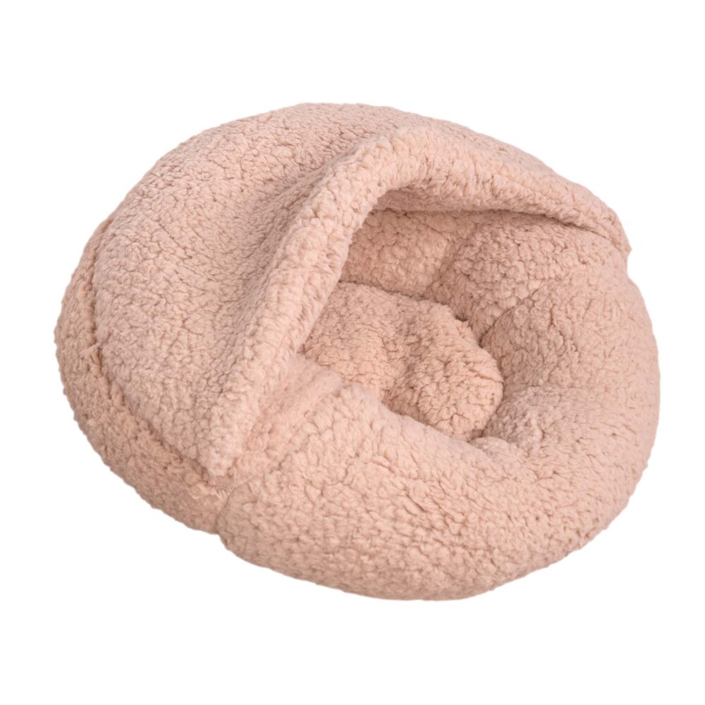 CAMA MASCOTAS SHERPA ALGODON MARRON C/COBERTOR