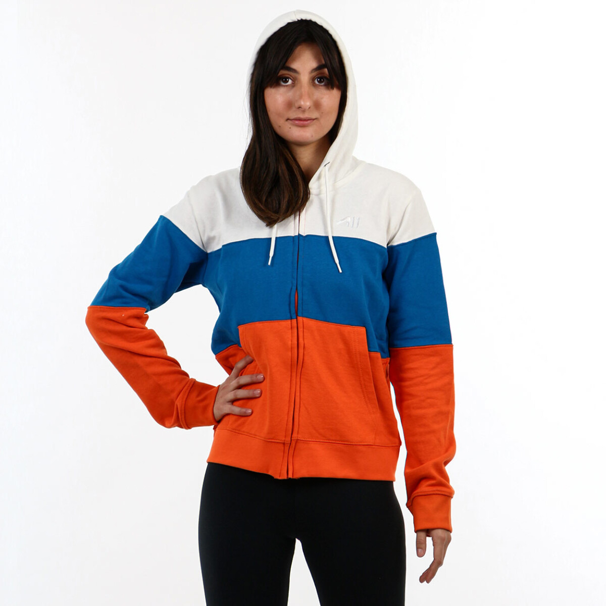 Austral Ladies Cotton Jacket With Hood- Blue/orange - Azul-naranja 