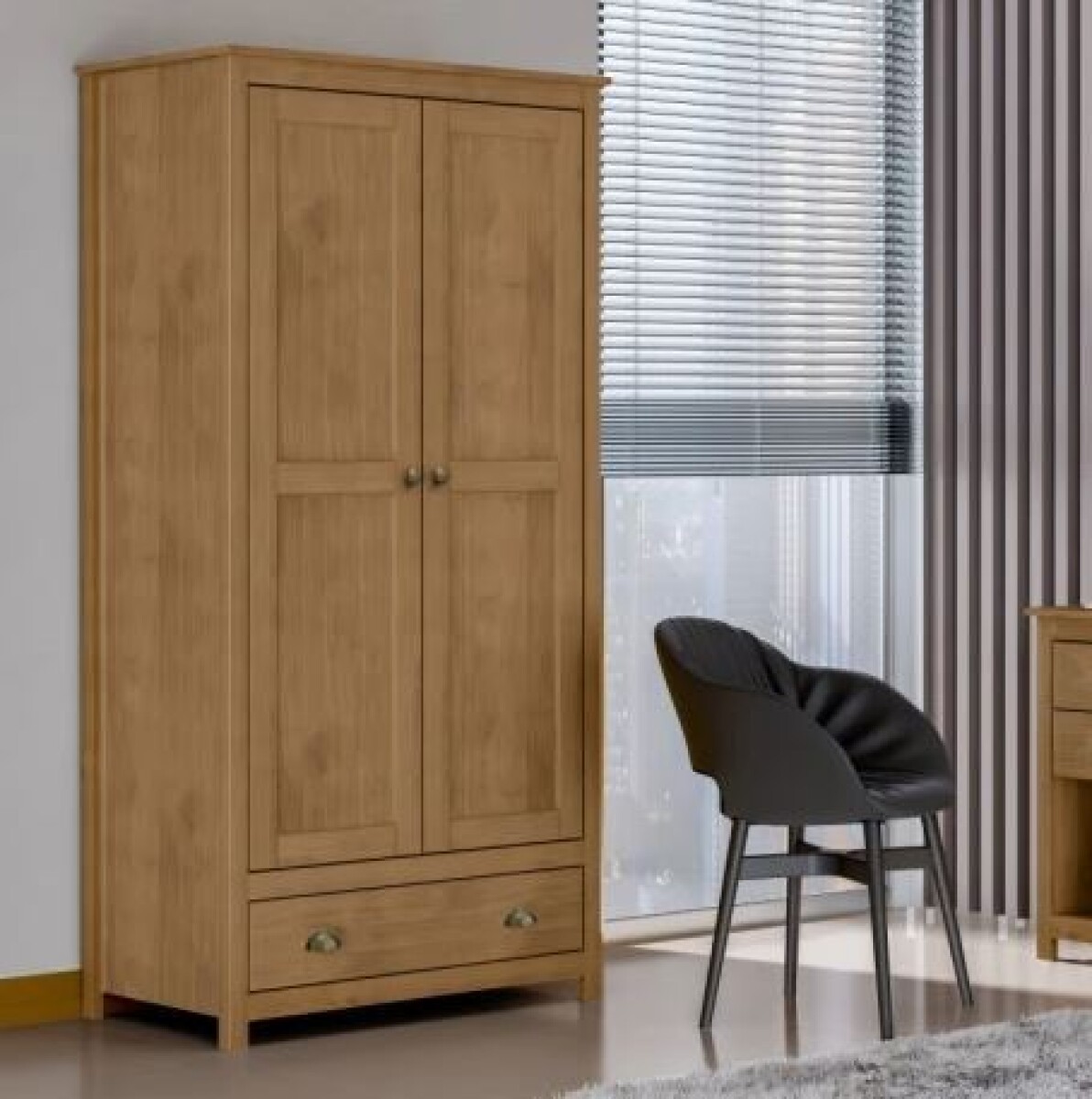 Ropero 2 Puertas 1 Cajón Topazio Freijo 9103FN 