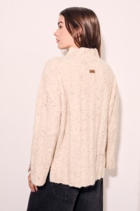 Polera Texturada Bouttonne Beige Melange