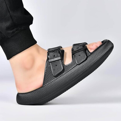 Sandalia Chancleta Hebilla Antideslizante Cómoda Negro