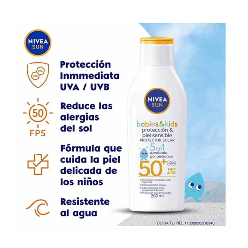 Protector Solar Nivea Sun Baby & Kids Fps 50+ 200 Ml. Protector Solar Nivea Sun Baby & Kids Fps 50+ 200 Ml.