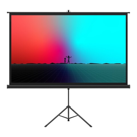Pantalla De Proyeccion Con Tripode 100 Pulgadas Retractil HD Variante Color Negro
