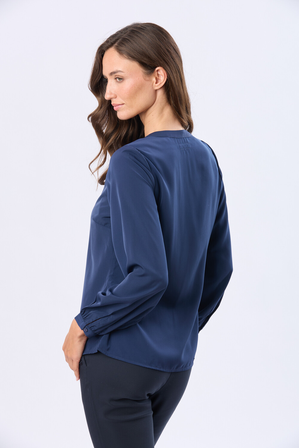BLUSA CUELLO MAO Azul