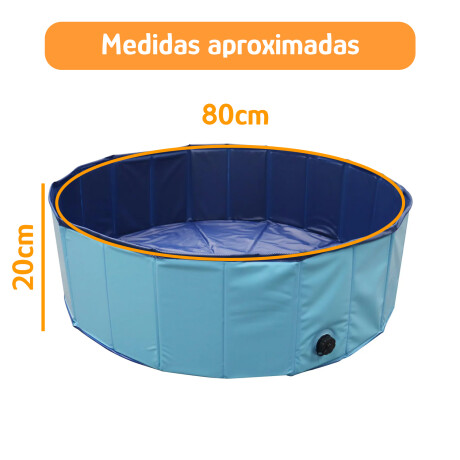 Piscina Plegable Chica P/Mascota 80x20cm Portátil Resistente Celeste
