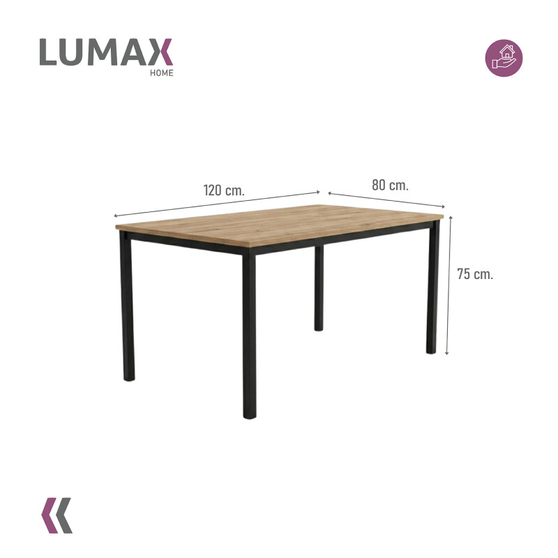 Mesa de comedor madera y hierro 120x80 Mesa de comedor madera y hierro 120x80