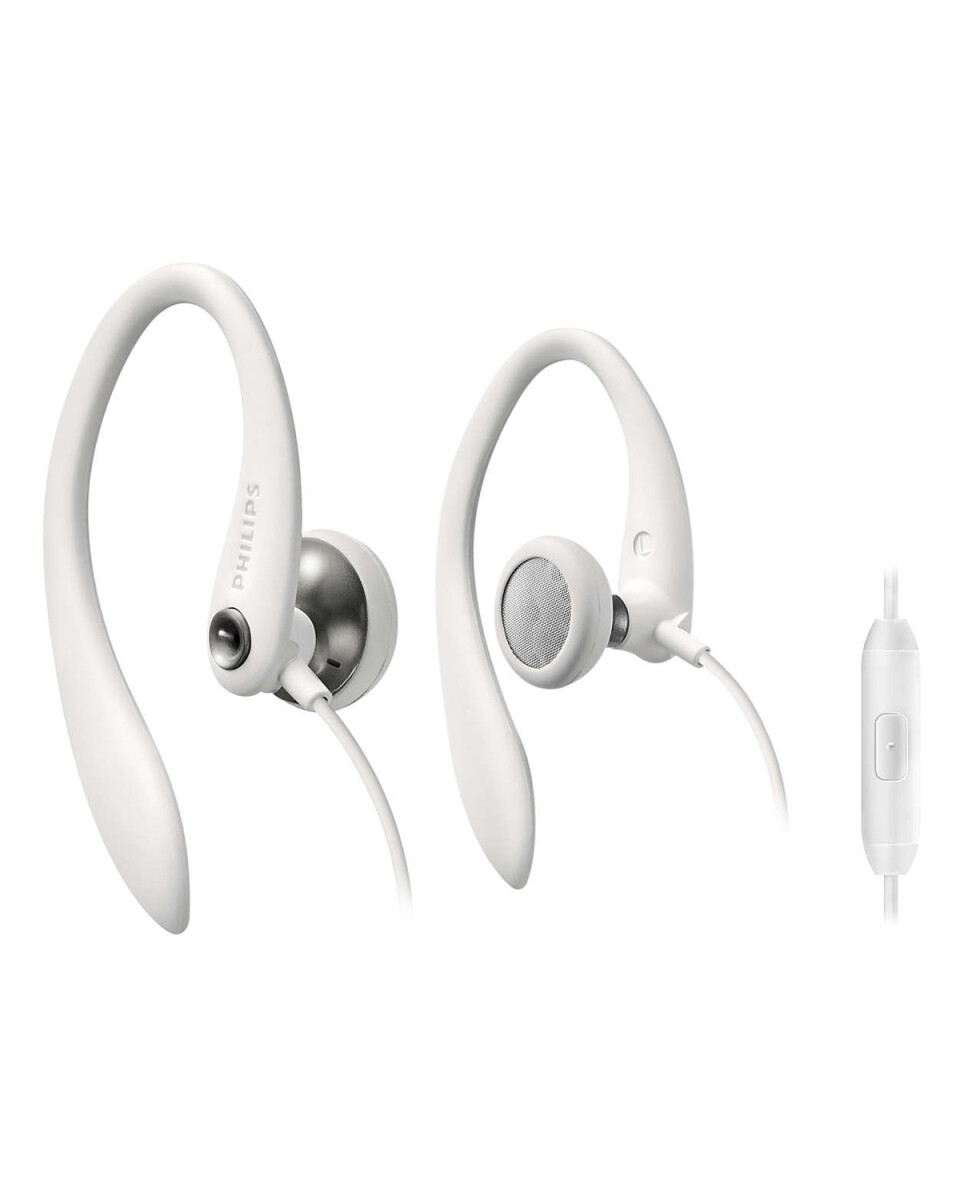 Auriculares Philips In Ear Línea Action Fit cableados con manos libres - Blancos 