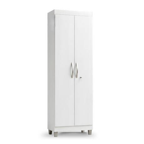 ROPERO 2 PUERTAS GUARDARROPA ARMARIO PLACARD CLOSET MULTIUSO CON LLAVE BLANCO