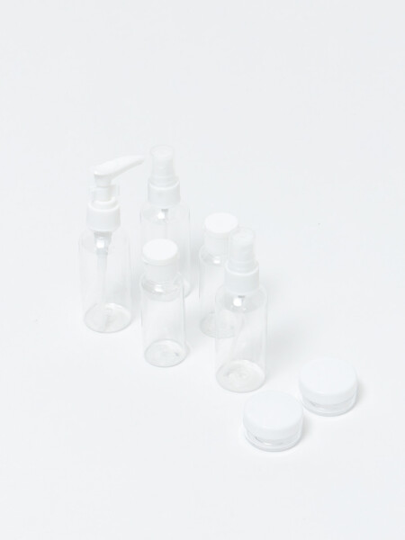 Set de frascos para viaje Blanco