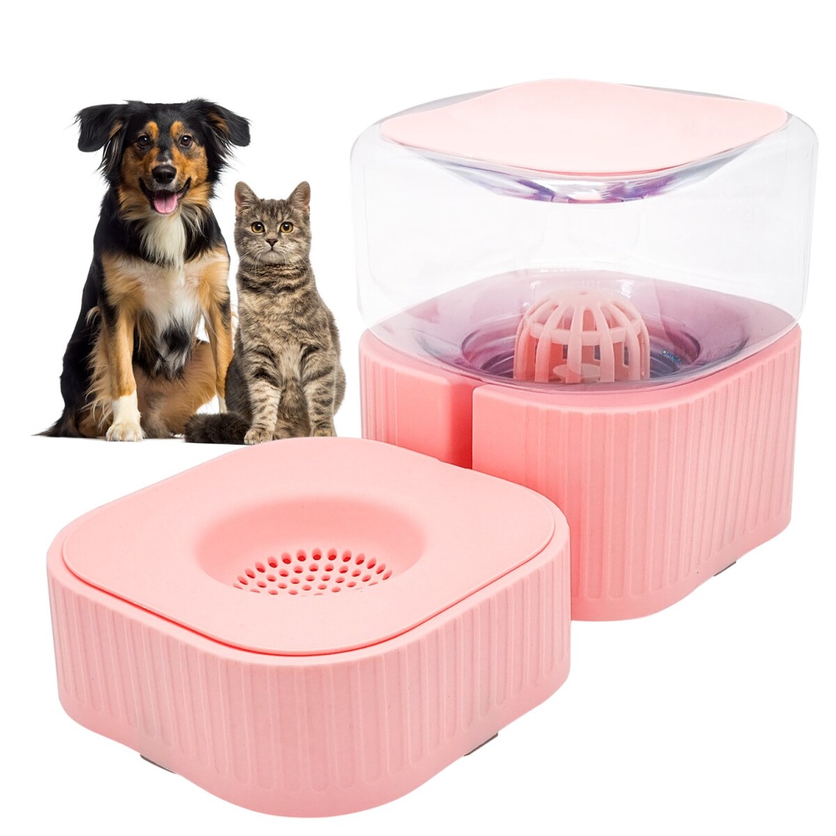 Bebedero Automático Dispenser De Agua Plato Mascotas 1,8 L - Variante Color Rosa 