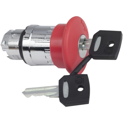 Cabezal tipo hongo rojo ø40mm retención c/llave TL5420