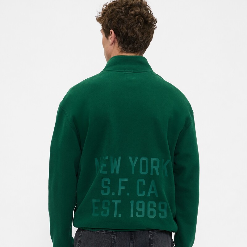 J - EST1969 LOGO HALF ZIP DRAWSTRING EVERGREEN 585