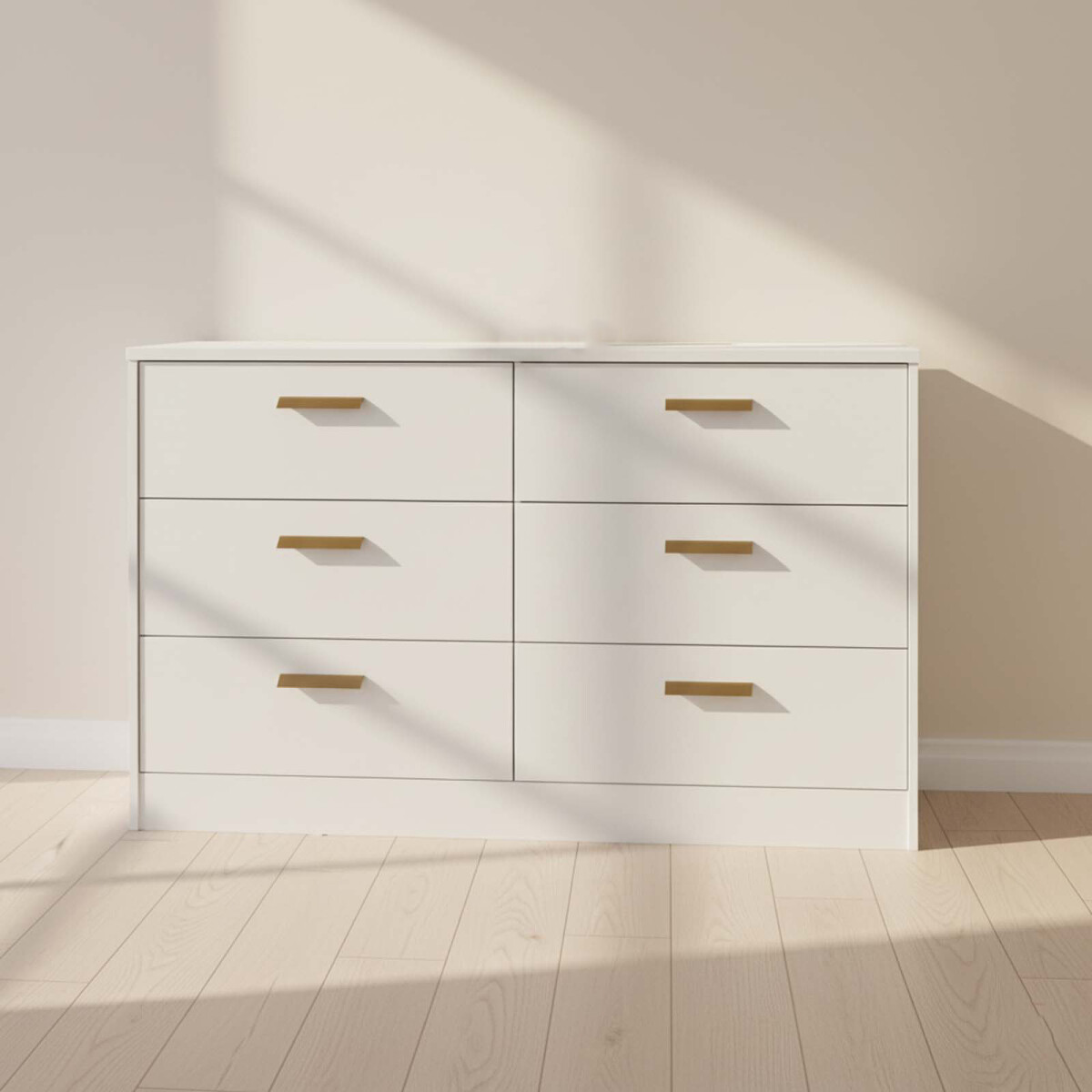 CÓMODA - 6 CAJONES MDF BLANCO VENETTO II 