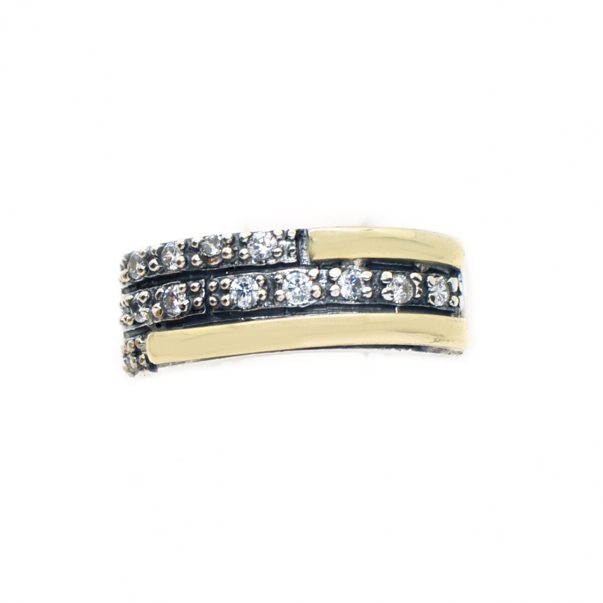 Anillo en Oro y Plata 925 con Zirconias 