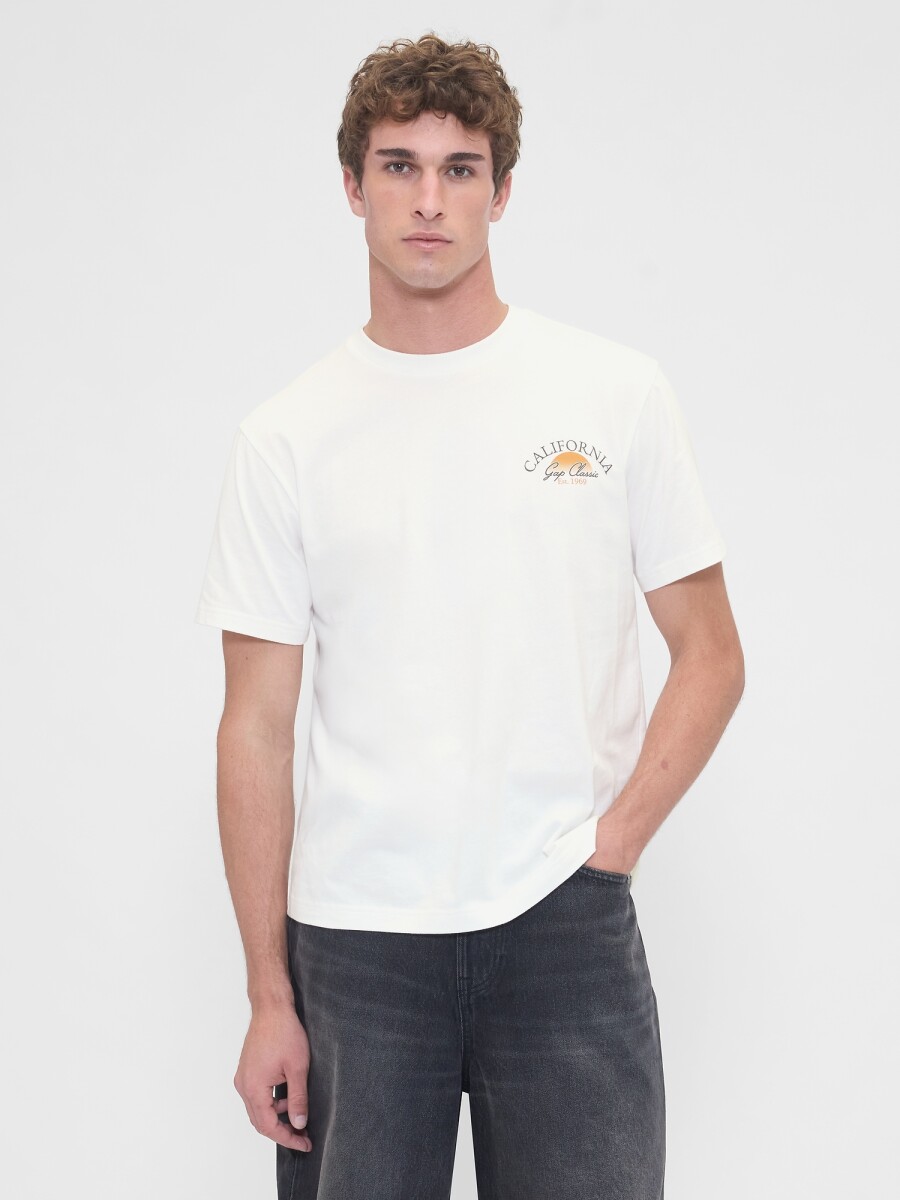 Remera Logo Gap Vintage Hombre - New Off White V2 