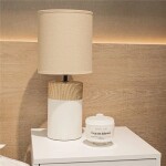 LAMPARA PORCELANA SIMIL MADERA D20x47CM BLANCO LAMPARA PORCELANA SIMIL MADERA D20x47CM BLANCO