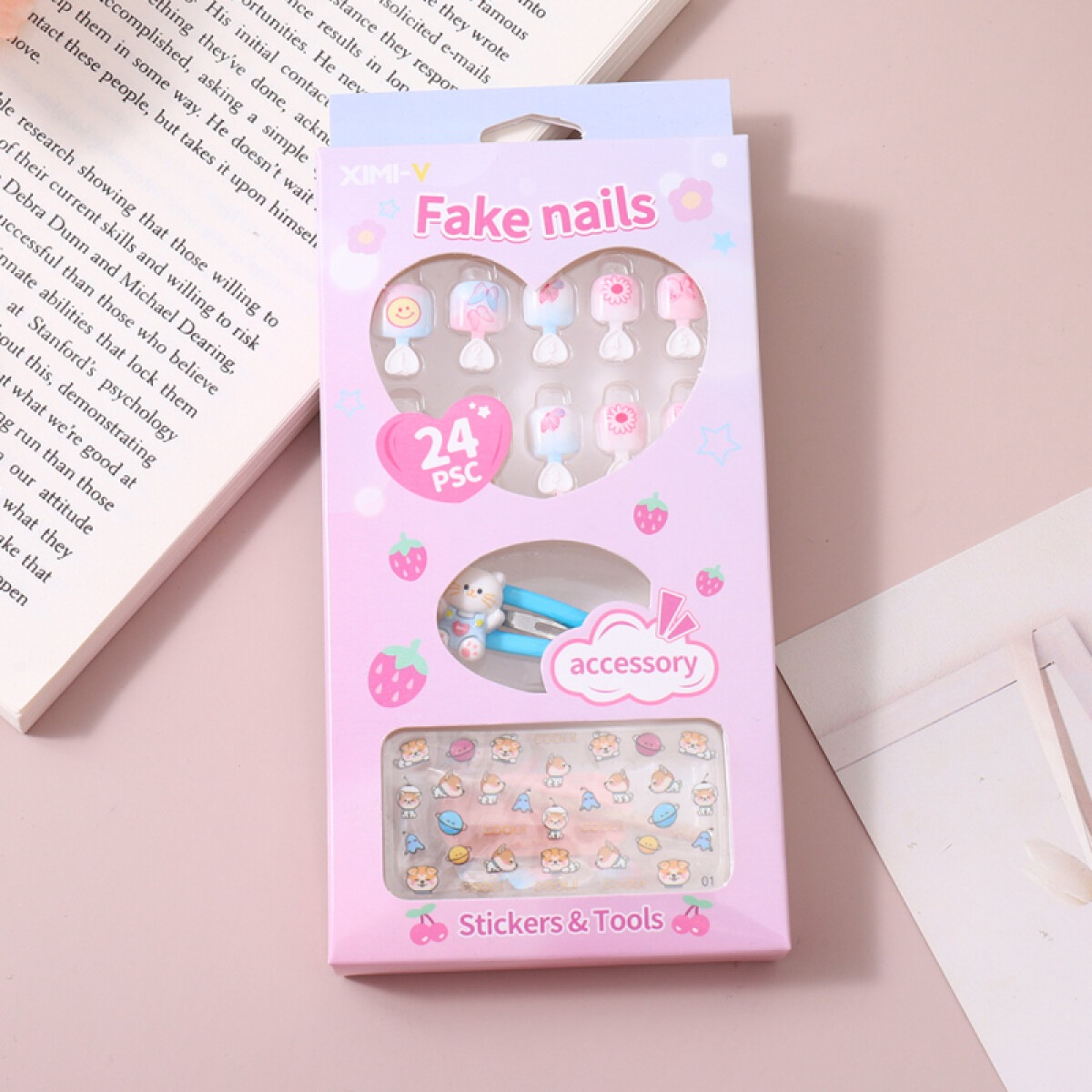 Uñas Postizas Infantiles - 3 En 1 - 24 Piezas #4 