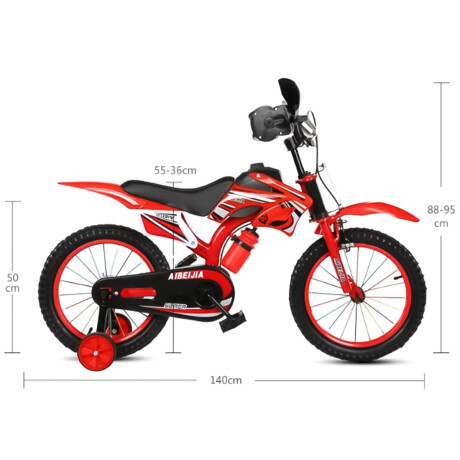 Bicicleta Moto Cross R16 Niño C/ Sonido y Accesorios Rojo