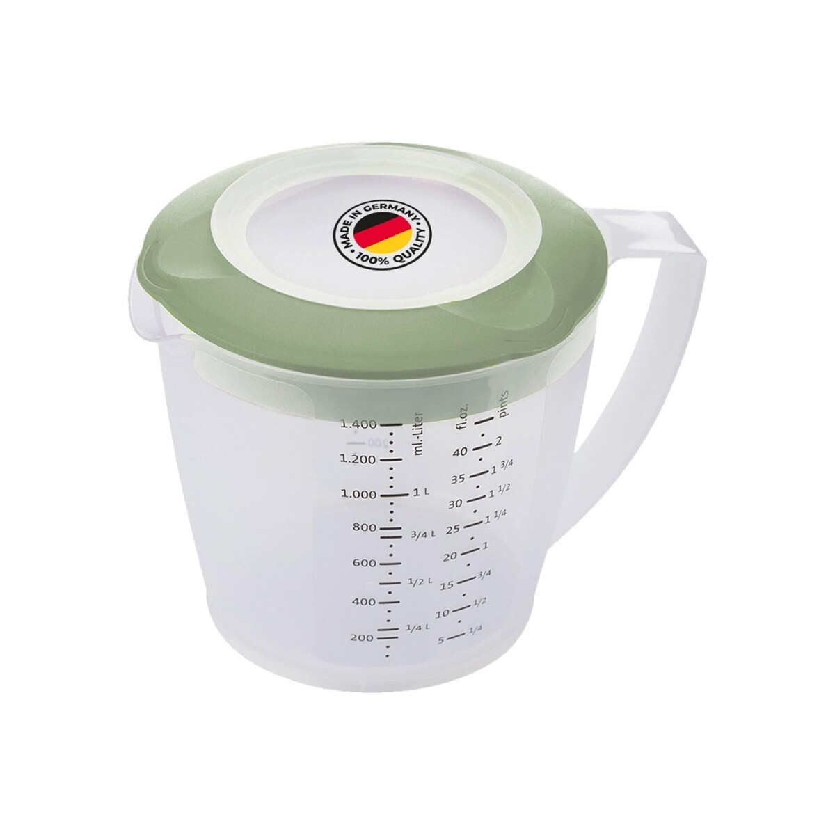 Jarra Medidora con Tapa Verde Menta 1.4 Litros Helena 