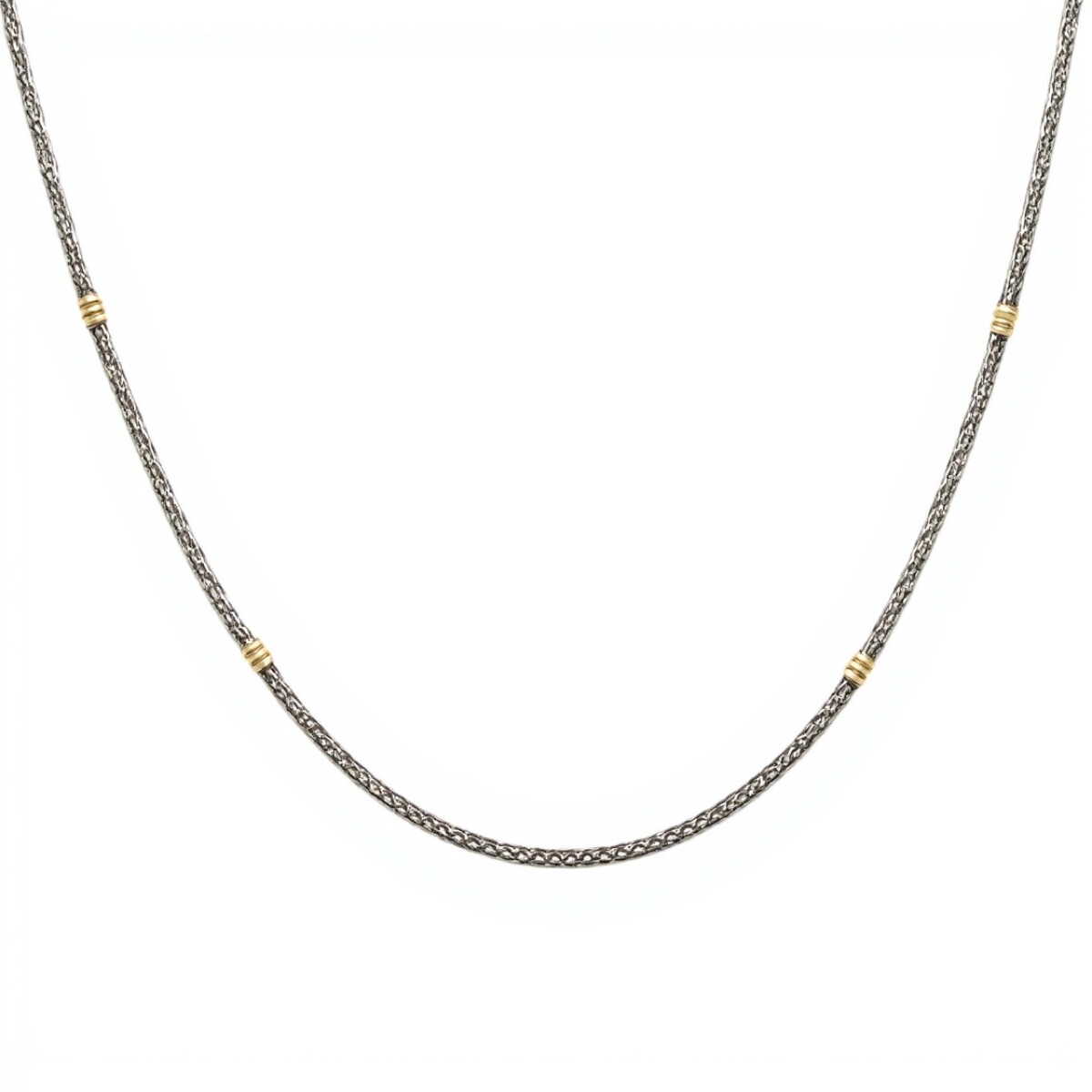 Cadena Bizantina- Plata y Oro-Sin piedra-CD5000 - sinpiedra 