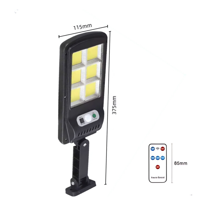 Lámpara Cob De Pared Led Sensor De Movimiento Y Solar Negro