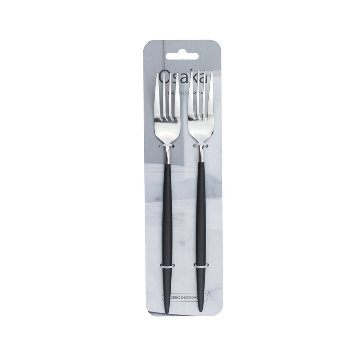 Set 2 Tenedores de Mesa Selecta Osaka 21 cm Mango Negro 
