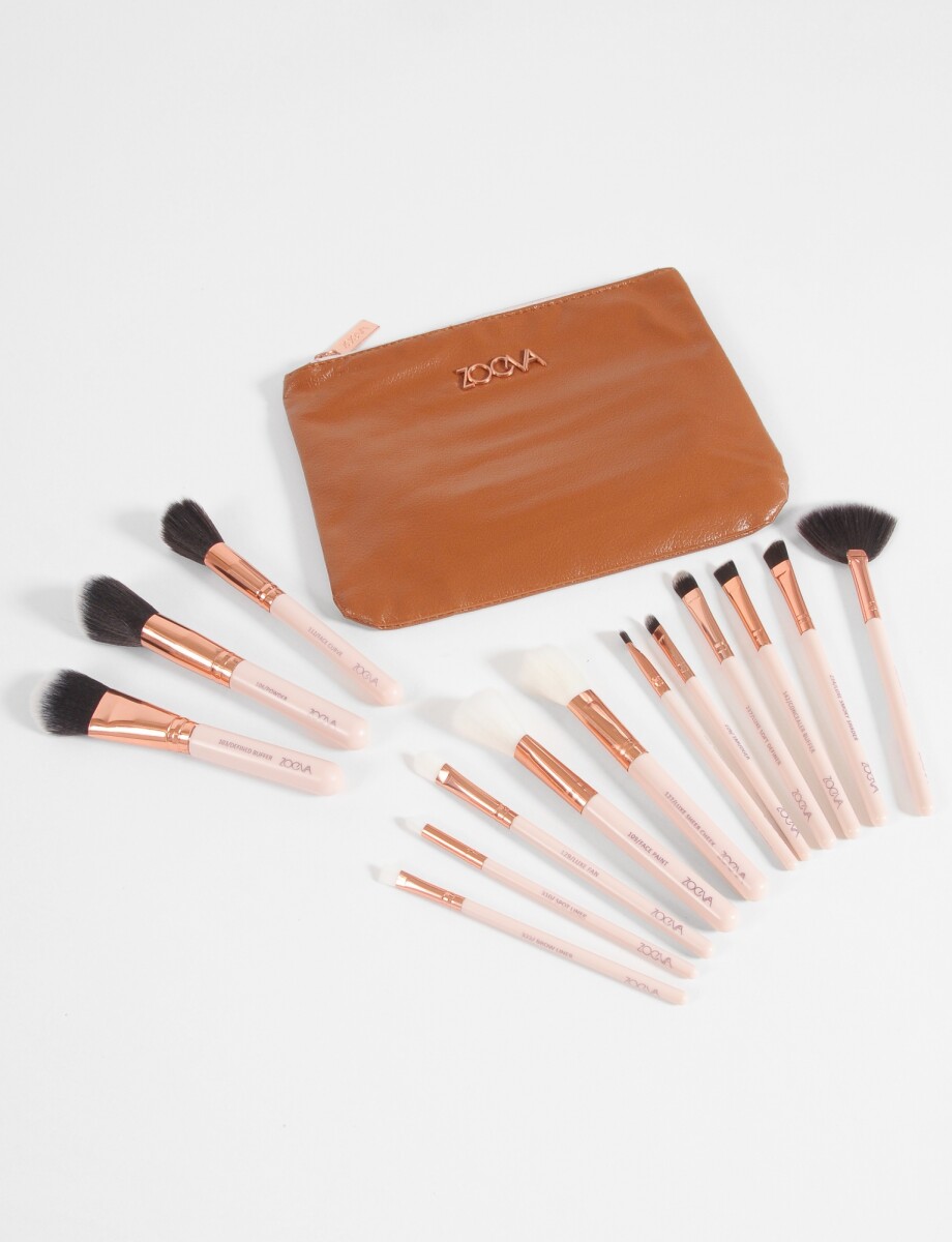 Set de brochas de maquillaje 15 pcs - rosa 