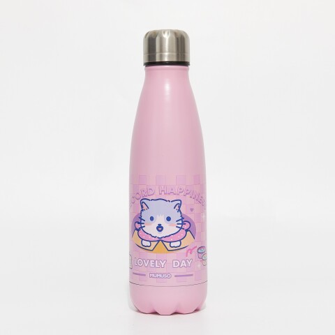 BOTELLA DE AGUA AISLADA PARA NIÑOS (CUTE CAT/500 ML/ROSA) BOTELLA DE AGUA AISLADA PARA NIÑOS (CUTE CAT/500 ML/ROSA)