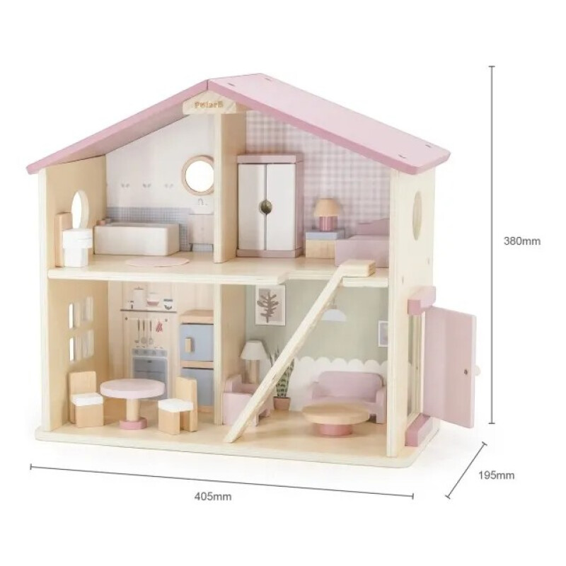 Casita de Muñecas Madera Rosa Polar B Casita de Muñecas Madera Rosa Polar B