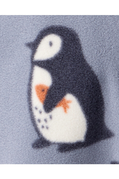 Pijama una pieza de DreamPlush, con pie, gris, diseño pingüinos Sin color