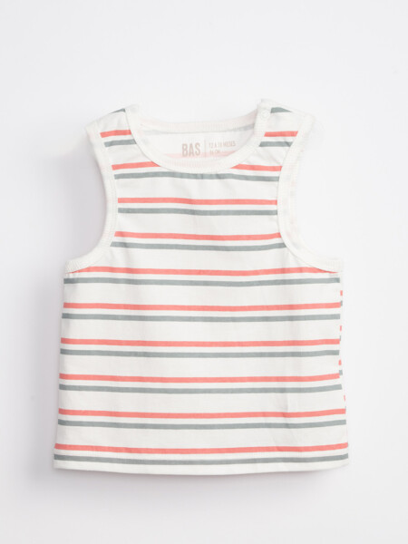 Musculosa Rayas Estampa Cruda