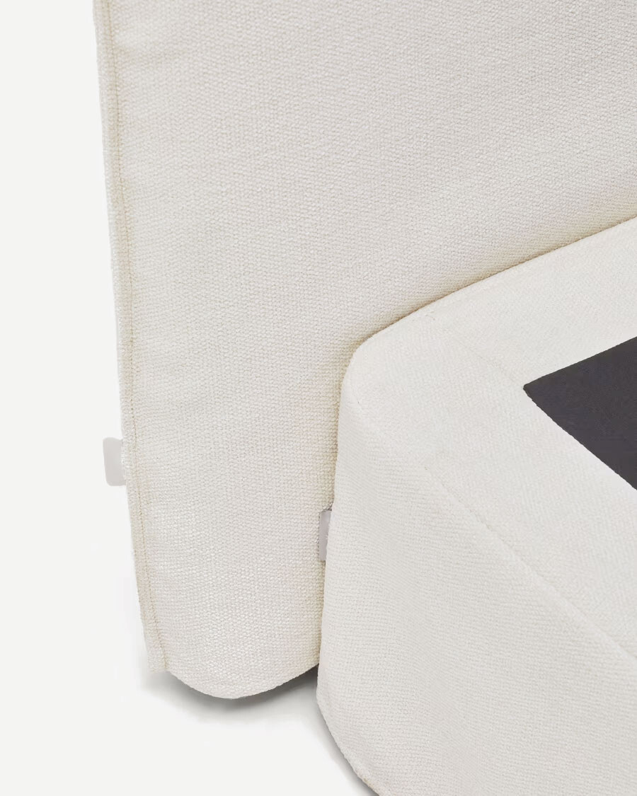 Cabecero desenfundable Jaira de chenilla blanco para cama de hasta 180 cm FSC Mix Credit