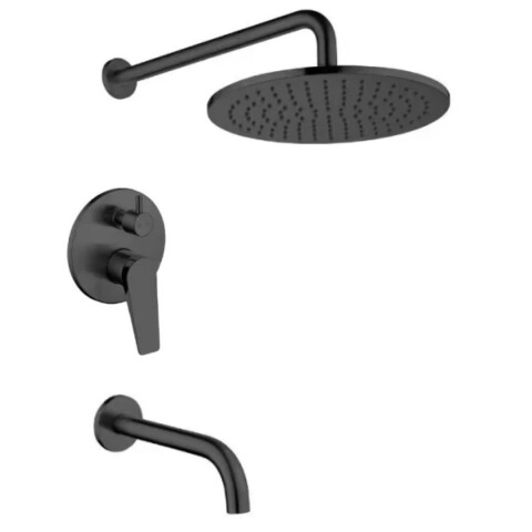 Grifería de ducha Monocomando embutida con Transferencia Chronos negro mate Grifería De Ducha Monocomando Embutida Con Transferencia Chronos Negro Mate