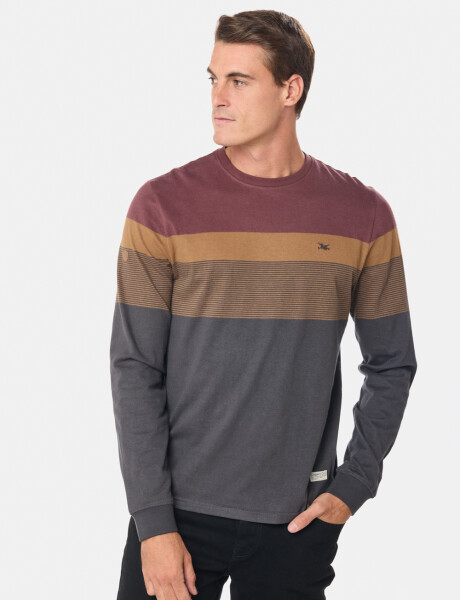 REMERA RAYADA Bordo