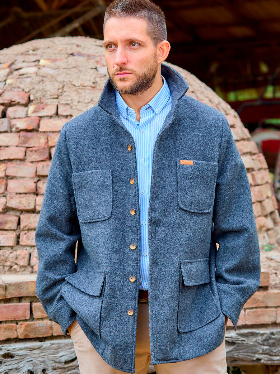 Men's Wool Cloth Coat - Grey 