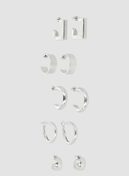 Pack de aros x 5 Plata