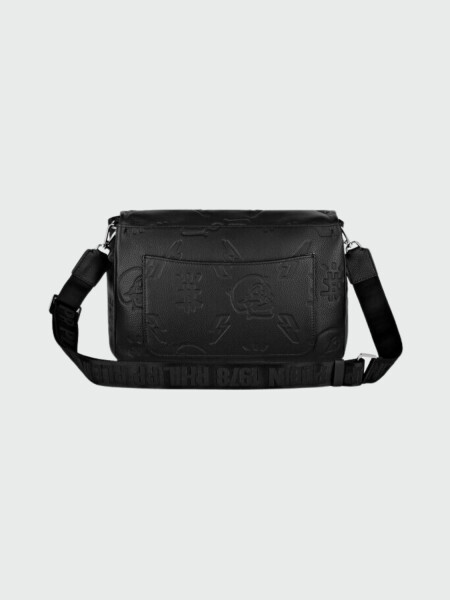 PHILIPP PLEIN - bolso de hombro mediano plateado de cuero Negro