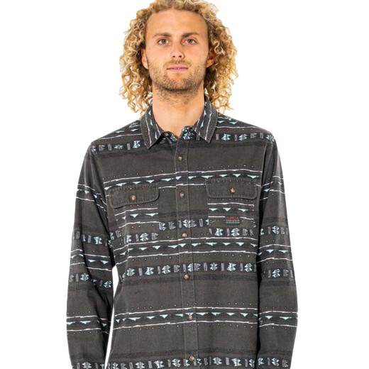 Camisa ML Rip Curl Solid Rock - Negro Camisa ML Rip Curl Solid Rock - Negro