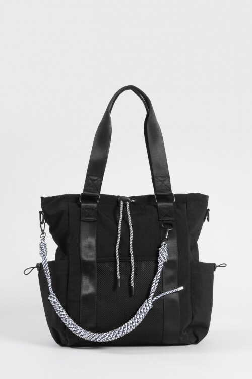 Shopper con red y cordon negro