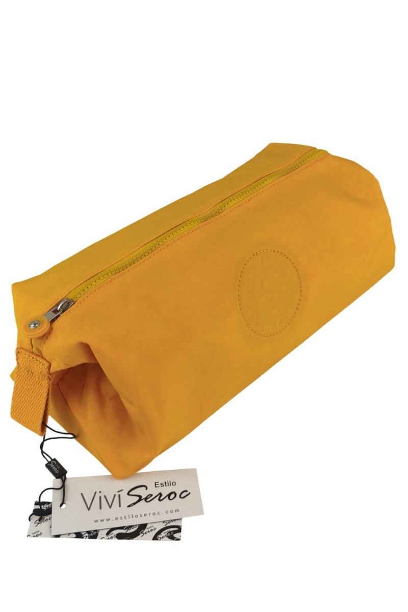 Neceser Premium de Tafeta Amasada Amarillo
