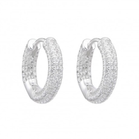 Par de aros de plata 925 con circonias. Par de aros de plata 925 con circonias.