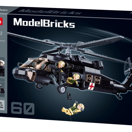 Bloques construcción Sluban Helicóptero UH-60 Black Hawk 001
