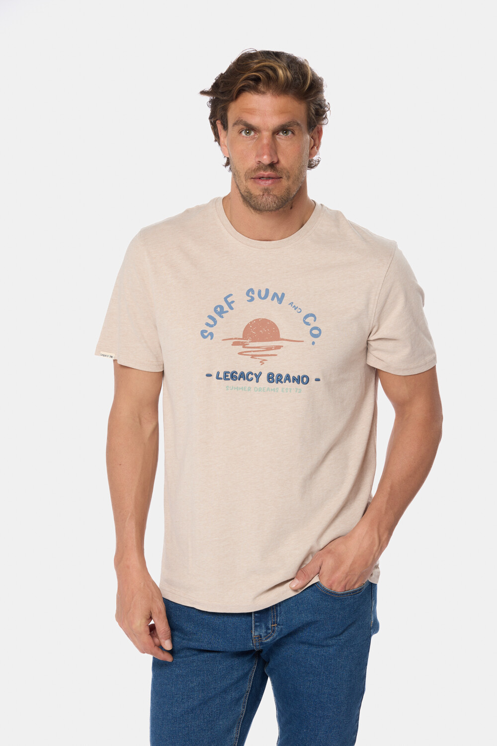 REMERA BORDADA Beige