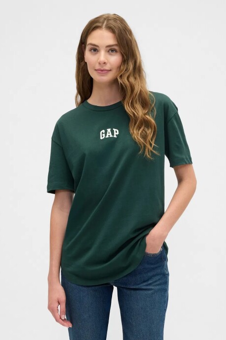 Remera Boyfriend Logo Gap Mujer Deep Hunter 505
