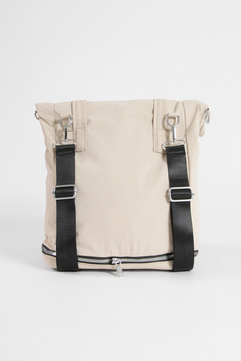 Mochila shopper con bolsillo removible beige