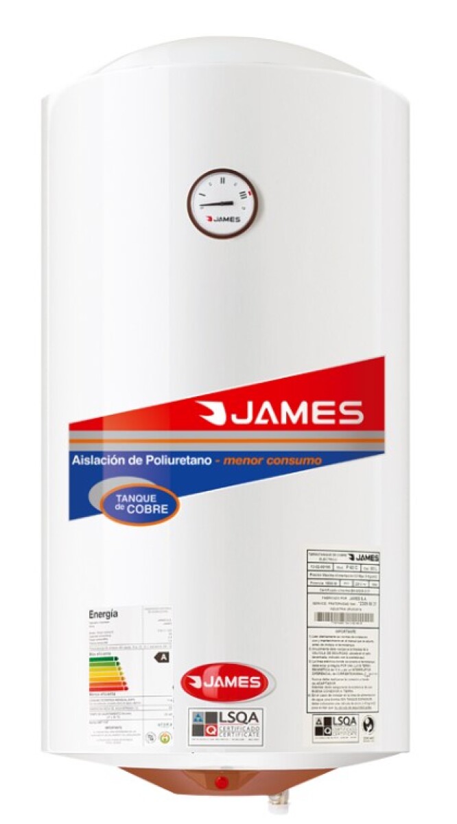 Termotanque Calefón De Cobre James 40lts 